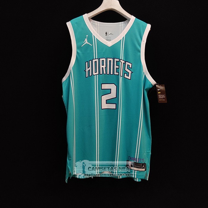 Camiseta Charlotte Hornets LaMelo Ball NO 2 Icon Autentico 2020-21 Verde
